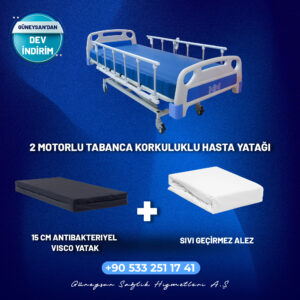 2 Motor Tabanca Korkuluklu Hasta Yatağı - Set 2